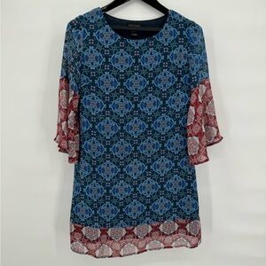 Jealous Tomato Women's Multicolored Boho Knee Length Dress Size M Fully Lined